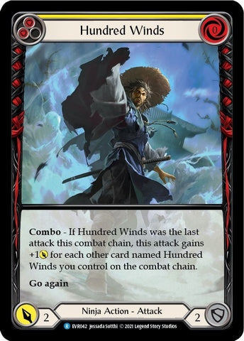 Image for Hundred Winds (Yellow) (Extended Art) (EVR042) (Everfest) - Flesh and Blood TCG