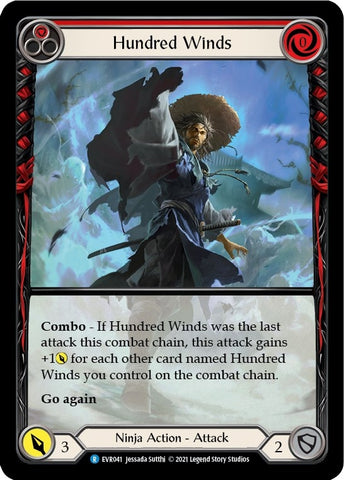 Image for Hundred Winds (Red) (Extended Art) (EVR041) (Everfest) - Flesh and Blood TCG