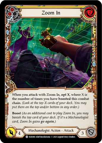 Image for Zoom In (Yellow) (EVR080) (Everfest) - Flesh and Blood TCG