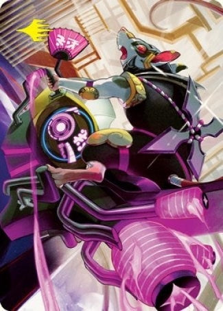 Nashi, Moon Sage's Scion Art Card (Gold-Stamped Signature) [Kamigawa: Neon Dynasty Art Series]
