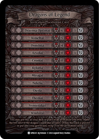 Image for Dragons of Legend Invocation Placeholder Card (UPR225) (Uprising) - Flesh and Blood TCG