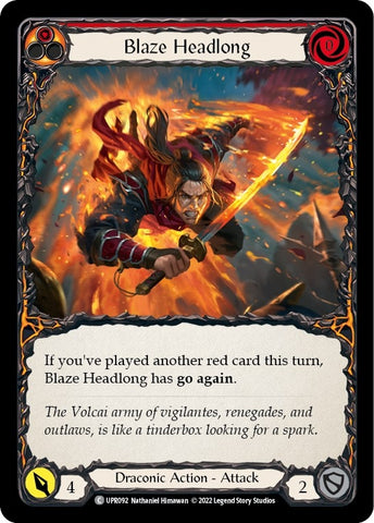 Image for Blaze Headlong (UPR092) (Uprising) - Flesh and Blood TCG