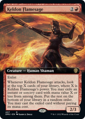 Image for Keldon Flamesage (Extended Art) (407) [Dominaria United] - Magic: The Gathering