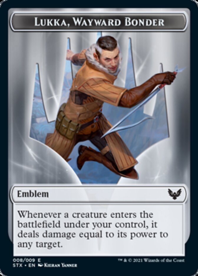 Fractal // Emblem - Lukka, Wayward Bonder Token [Strixhaven: School of Mages Tokens]