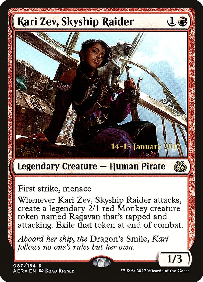 Kari Zev, Skyship Raider  (Prerelease) [Aether Revolt Prerelease Promos]