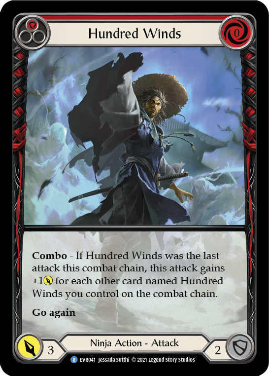Hundred Winds (Red) [EVR041] (Everfest) Extended Art Rainbow Foil