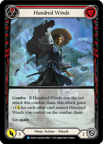 Hundred Winds (Red) [EVR041] (Everfest) Extended Art Rainbow Foil