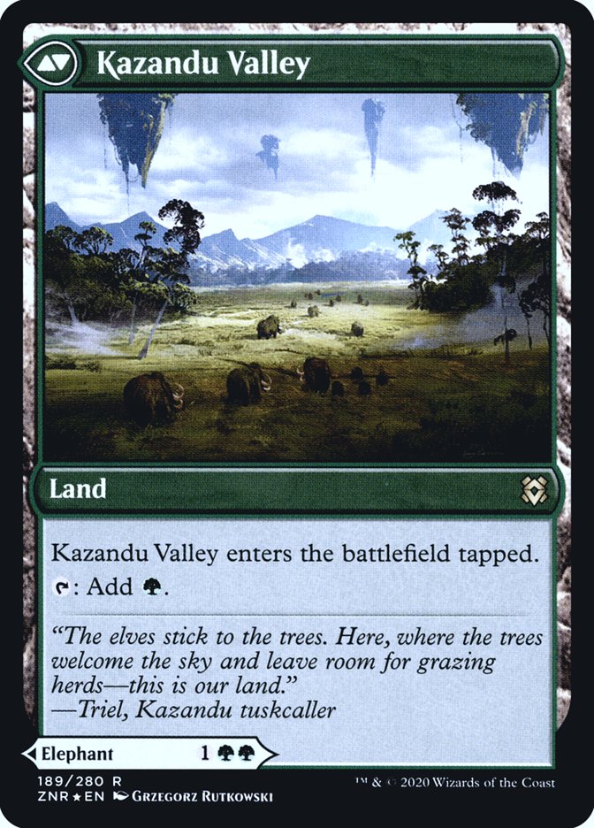 Kazandu Mammoth // Kazandu Valley  [Zendikar Rising Prerelease Promos]