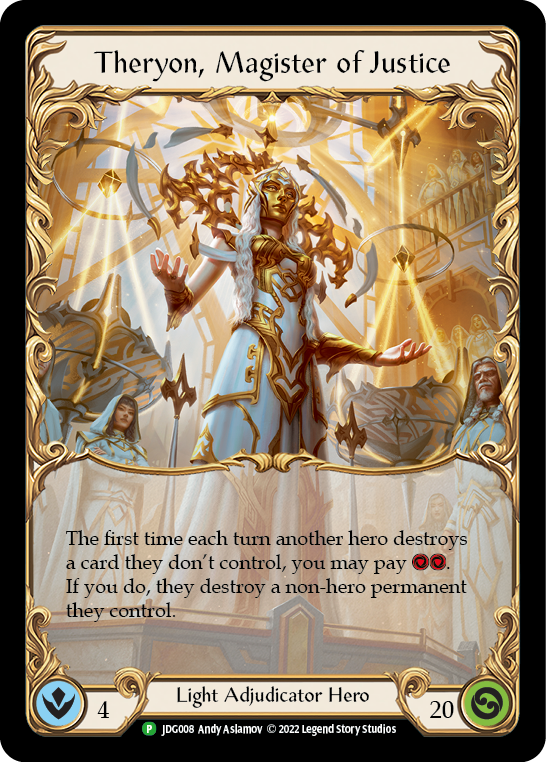 Theryon, Magister of Justice [JDG008] (Promo) Rainbow Foil