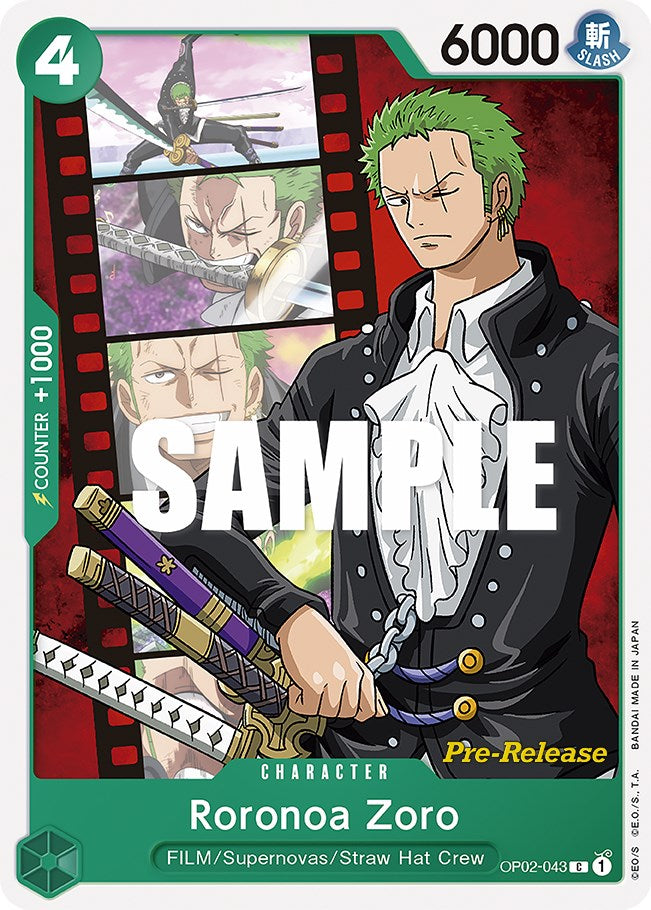 Roronoa Zoro (OP02-043) [Paramount War Pre-Release Cards]
