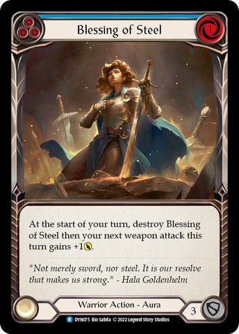 Blessing of Steel (Blue) [DYN075] (Dynasty) Rainbow Foil