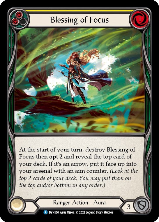 Blessing of Focus (Yellow) [DYN160] (Dynasty)  Rainbow Foil