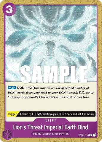 Lion's Threat Imperial Earth Bind (ST05-016) [Starter Deck: Film Edition]