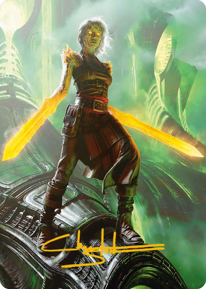 Nahiri, the Unforgiving Art Card (Gold-Stamped Signature) [Phyrexia: All Will Be One Art Series]