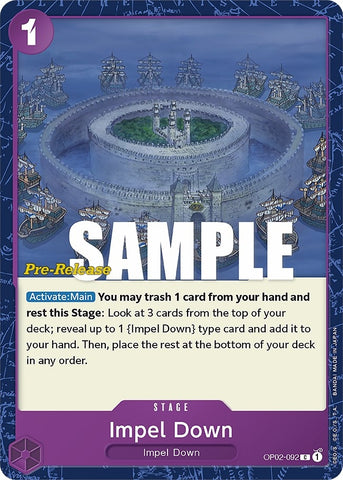 Impel Down (OP02-092) [Paramount War Pre-Release Cards]