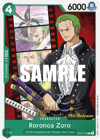 Image for Roronoa Zoro (OP02-043) [Paramount War Pre-Release Cards] - One Piece Card Game