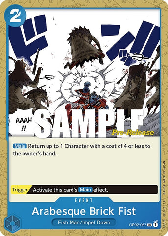 Image for Arabesque Brick Fist (OP02-067) [Paramount War Pre-Release Cards] - One Piece Card Game