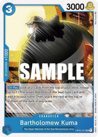 Image for Bartholomew Kuma (OP02-057) [Paramount War Pre-Release Cards] - One Piece Card Game