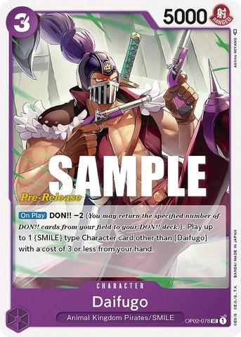 Daifugo (OP02-078) [Paramount War Pre-Release Cards]