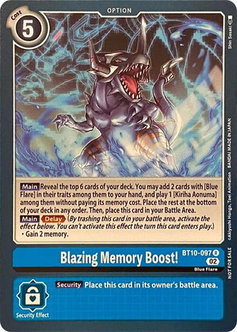 Blazing Memory Boost! [BT10-097] [Revision Pack Cards]