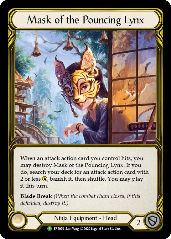 Mask of the Pouncing Lynx (Golden) [FAB079] (Promo) Cold Foil