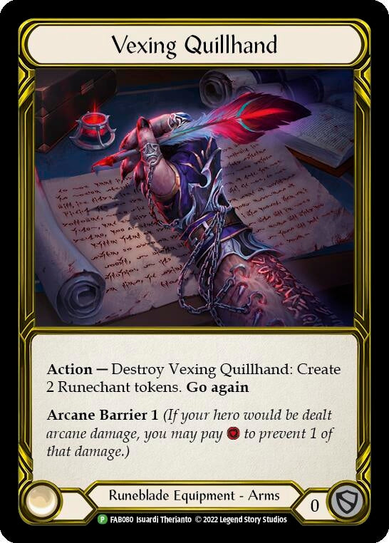 Vexing Quillhand (Golden) [FAB080] (Promo) Cold Foil