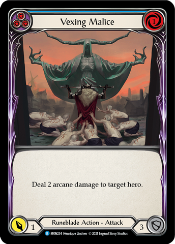 Vexing Malice (Blue) [MON234-RF] (Monarch) 1st Edition Rainbow Foil