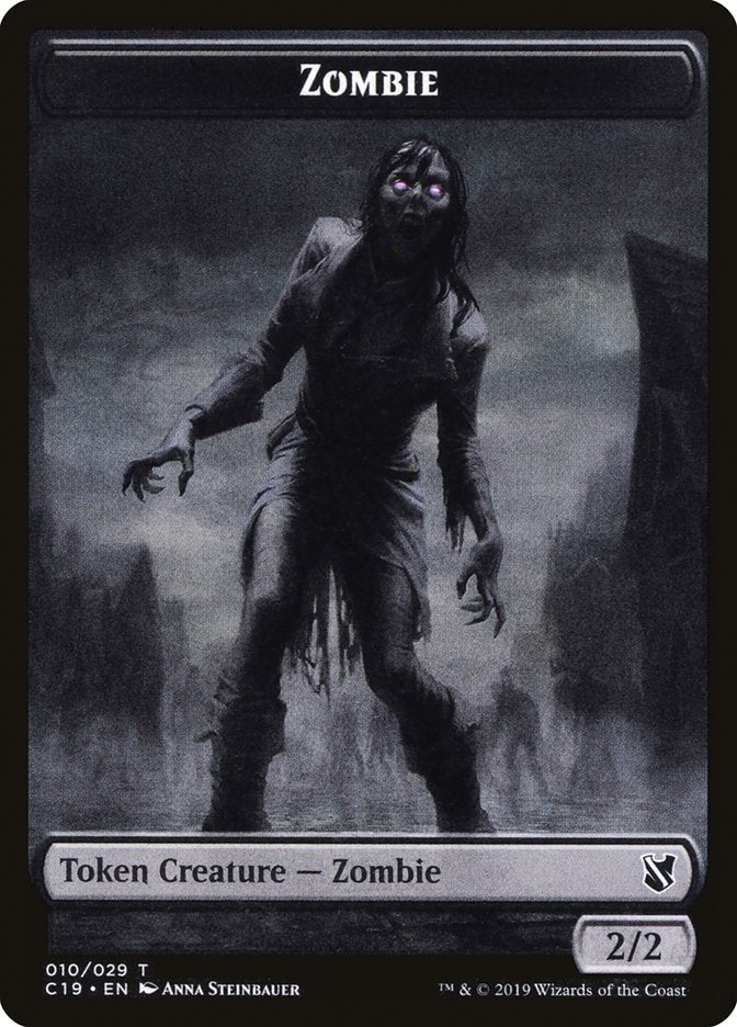 Ob Nixilis, Reignited Emblem // Zombie (010) Double-sided Token [Commander 2019]