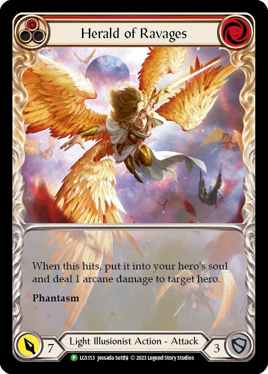 Herald of Ravages (Red) (Extended Art) [LGS153] (Promo) Rainbow Foil