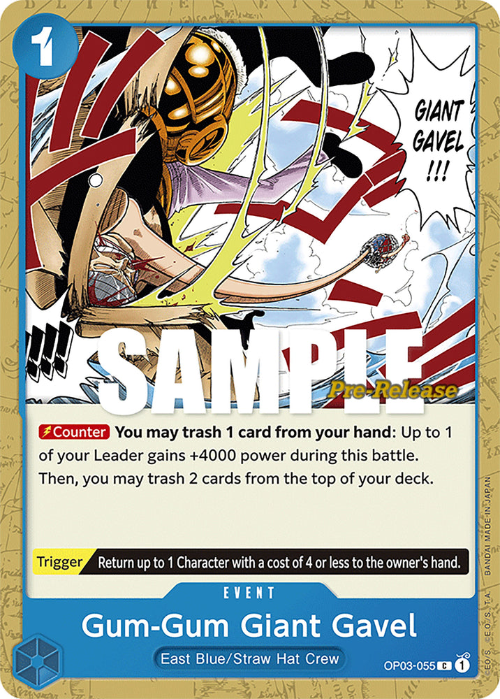Gum-Gum Giant Gavel (OP03-055) [Pillars of Strength Pre-Release Cards]