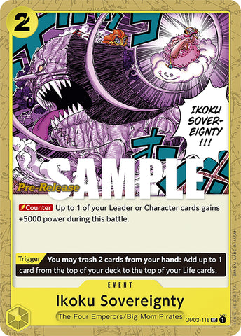 Image for Ikoku Sovereignty (OP03-118) [Pillars of Strength Pre-Release Cards] - One Piece Card Game