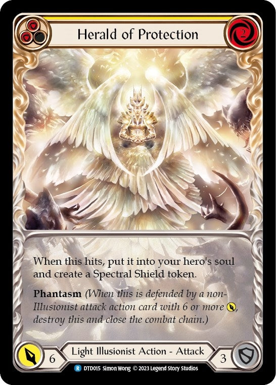Image for Herald of Protection (Yellow) (DTD015) - Flesh and Blood TCG