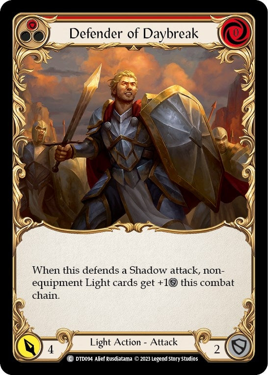 Image for Defender of Daybreak (Red) (DTD094) - Flesh and Blood TCG