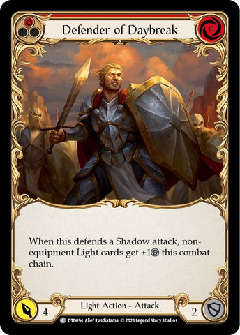 Image for Defender of Daybreak (Red) (DTD094) - Flesh and Blood TCG