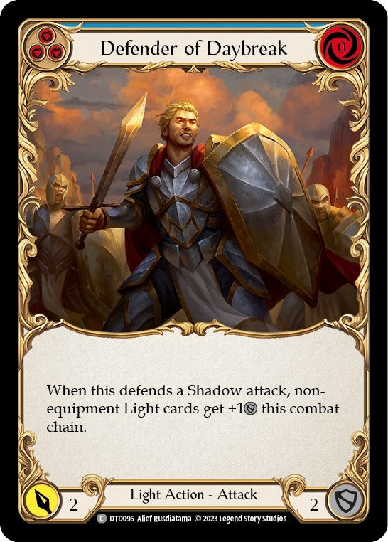 Image for Defender of Daybreak (Blue) (DTD096) - Flesh and Blood TCG
