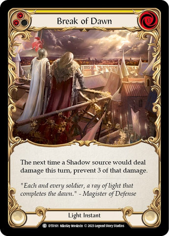 Image for Break of Dawn (Yellow) (DTD101) - Flesh and Blood TCG