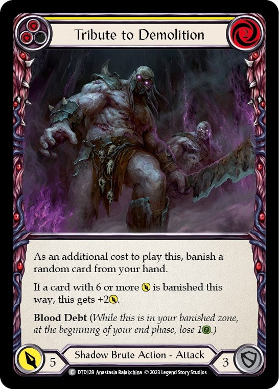 Image for Tribute to Demolition (Yellow) (DTD128) - Flesh and Blood TCG