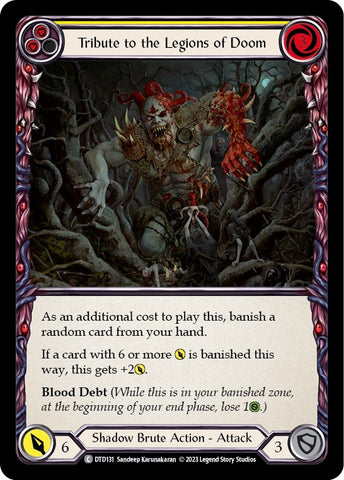 Image for Tribute to the Legions of Doom (Yellow) (DTD131) - Flesh and Blood TCG