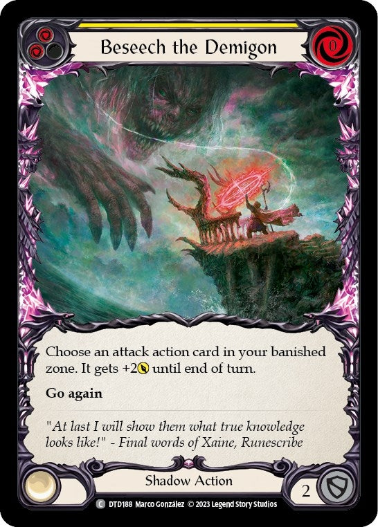 Image for Beseech the Demigon (Yellow) (DTD188) - Flesh and Blood TCG