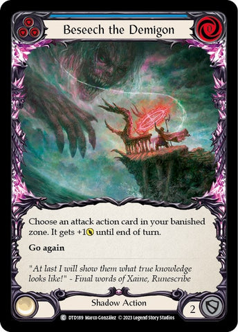 Image for Beseech the Demigon (Blue) (DTD189) - Flesh and Blood TCG
