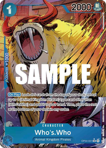 Image for Who's.Who (Alternate Art) (OP04-051) [Kingdoms of Intrigue] - One Piece Card Game