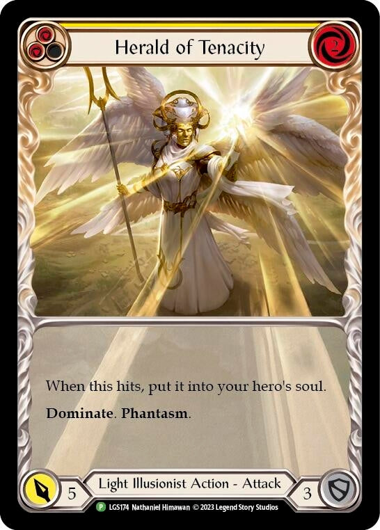 Herald of Tenacity (Yellow) [LGS174] (Promo) Rainbow Foil