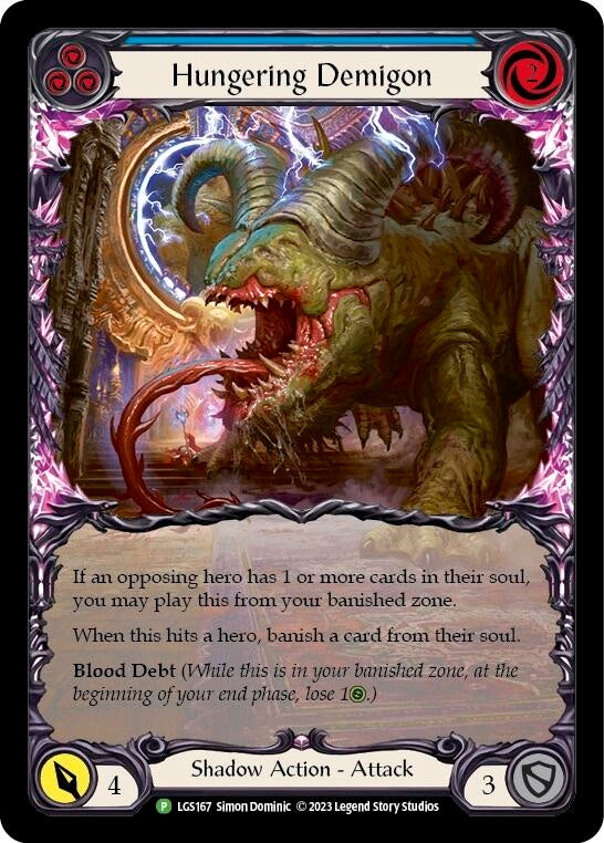 Hungering Demigon (Blue) [LGS167] (Promo) Rainbow Foil