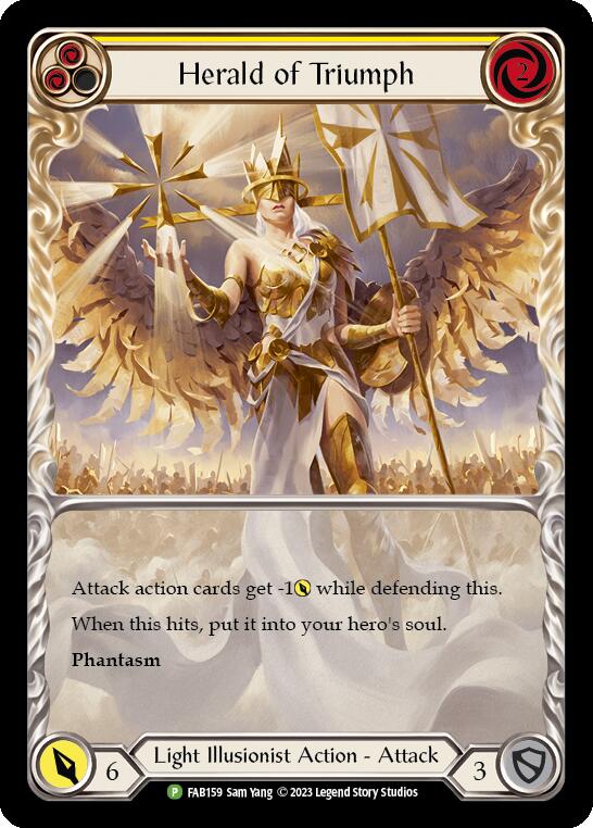 Herald of Triumph (Yellow) [FAB159] (Promo) Rainbow Foil