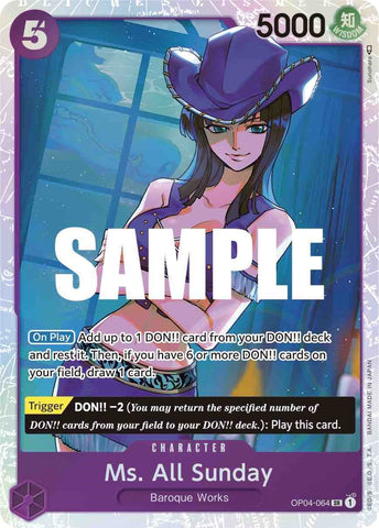 Image for Ms. All Sunday (OP04-064) [Kingdoms of Intrigue] - One Piece Card Game