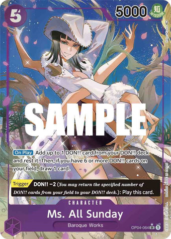 Image for Ms. All Sunday (Alternate Art) (OP04-064) [Kingdoms of Intrigue] - One Piece Card Game
