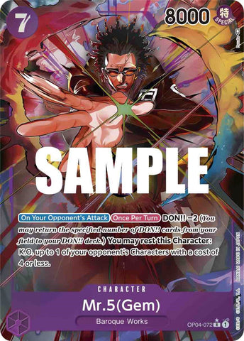 Mr.5(Gem) (Alternate Art) (OP04-072) [Kingdoms of Intrigue]
