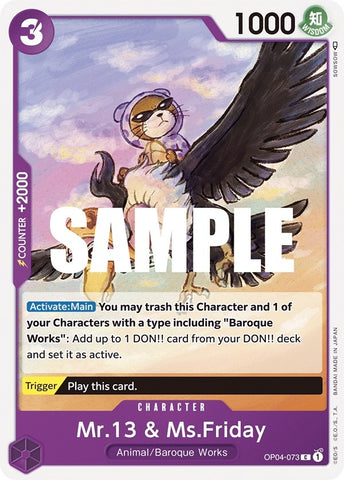 Image for Mr.13 & Ms.Friday (OP04-073) [Kingdoms of Intrigue] - One Piece Card Game