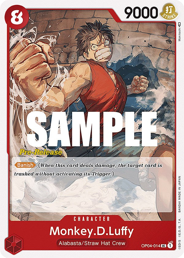 Monkey.D.Luffy (OP04-014) [Kingdoms of Intrigue Pre-Release Cards]