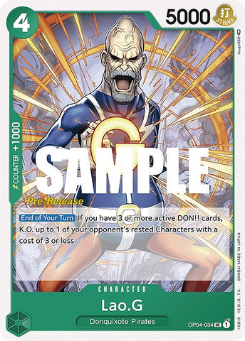 Lao.G (OP04-034) [Kingdoms of Intrigue Pre-Release Cards]